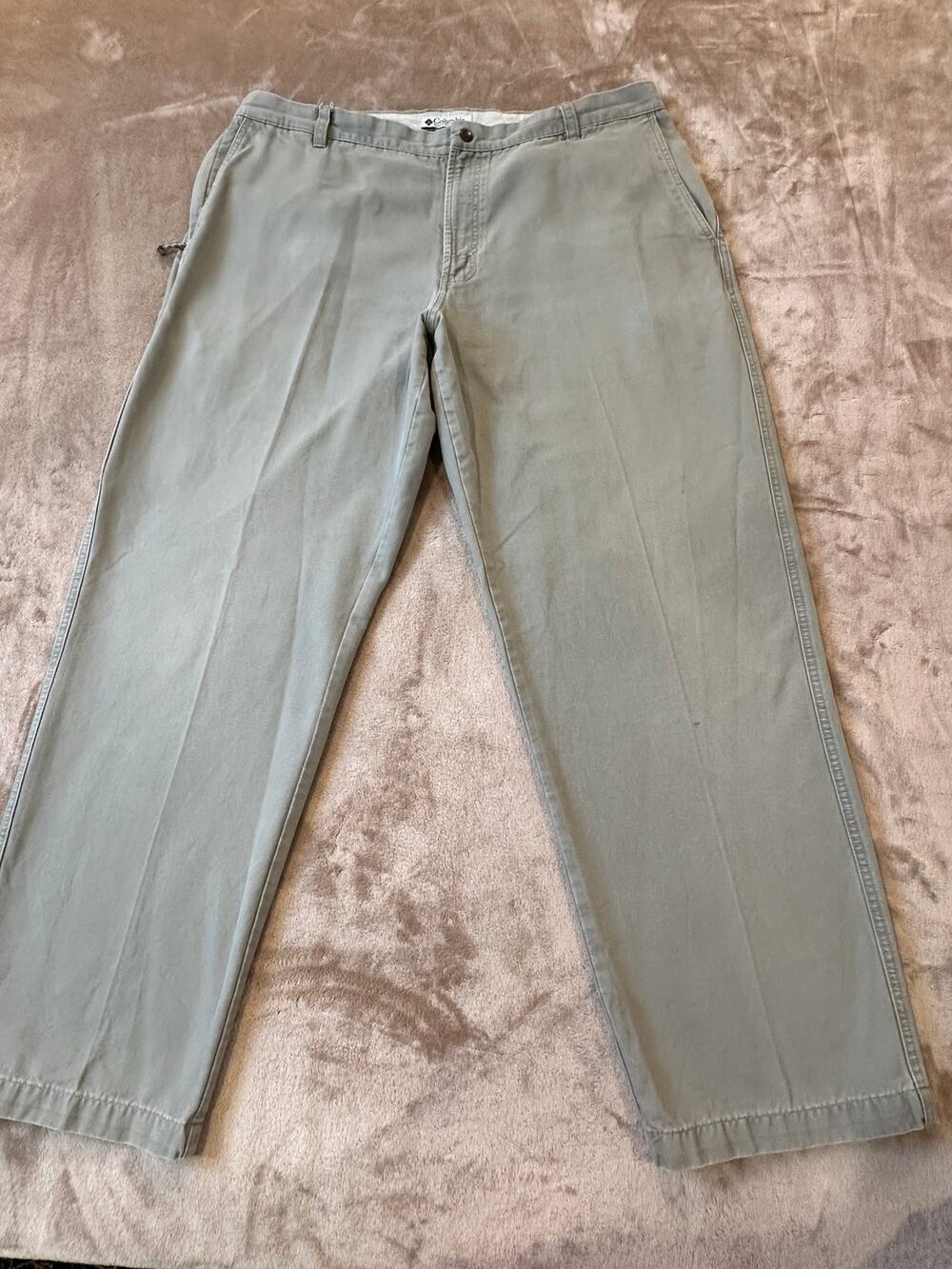 Columbia Men's Chino Pants 40x32 Grey / Sage Green Cotton Straight Leg